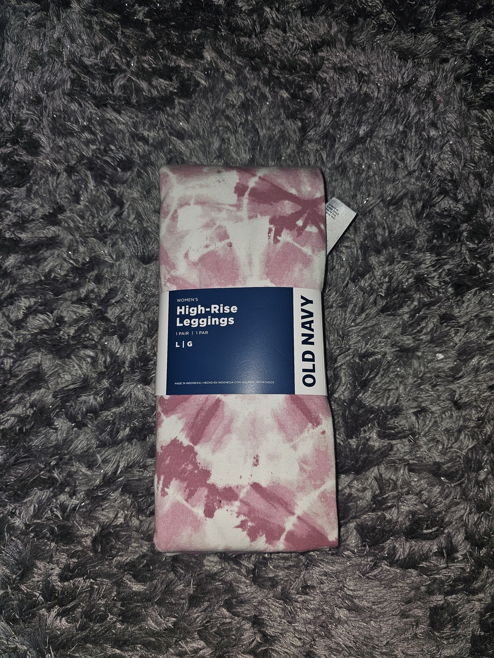 Old Navy Pink and White Tie-Dye High-Rise Leggings